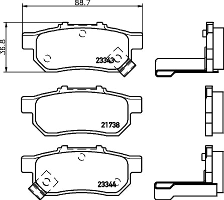 NF PARTS Bremžu uzliku kompl., Disku bremzes NF0017151